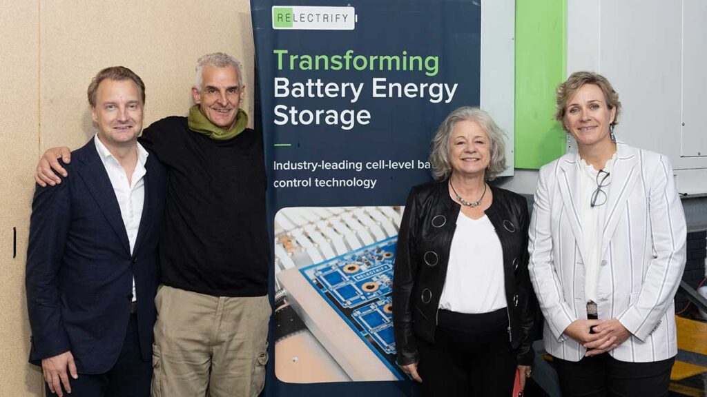 Colormaker’s David Stuart with Manly’s James Griffin, Northern Beaches Mayor Sue Heins, Warringah’s Zali Steggall, and the new ReVolve® Battery